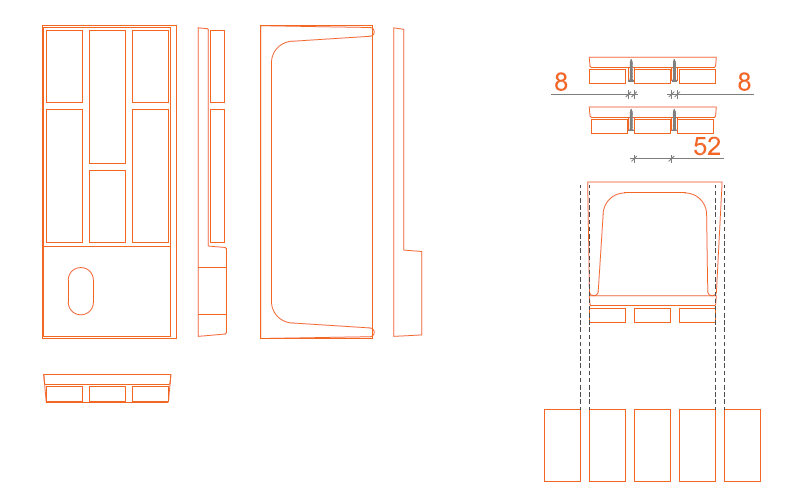 Technische tekening standaard nestkast